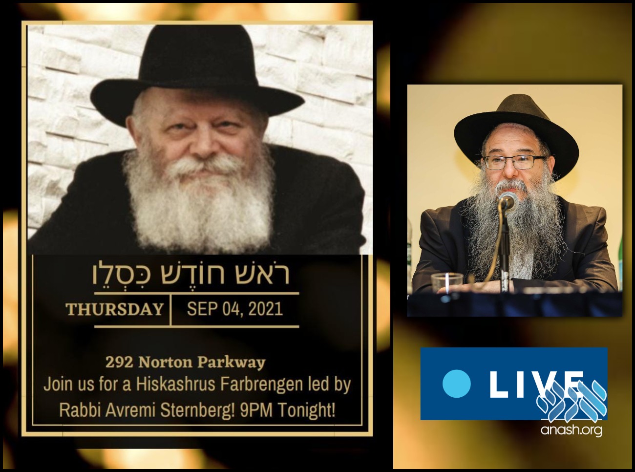 Live Rosh Chodesh Kislev Farbrengen