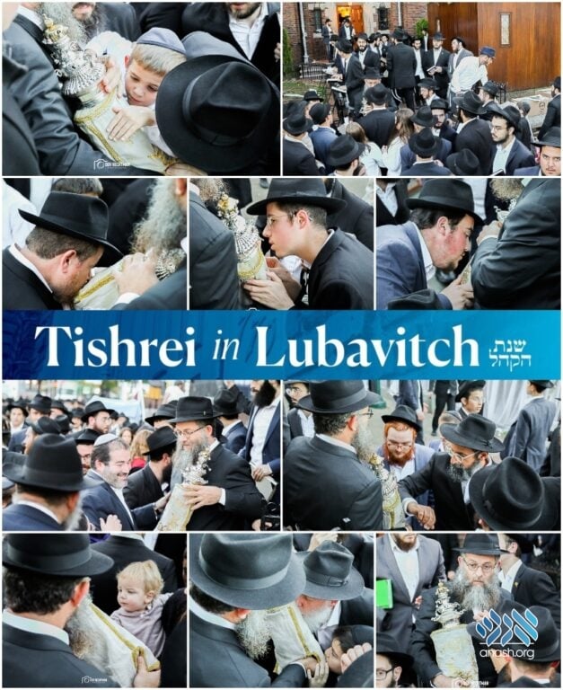 Moments Before Sunset Hundreds Kiss Rebbes Torah