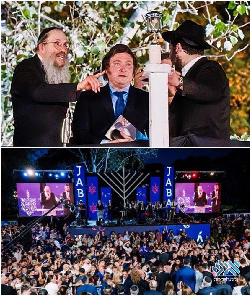 Millions Watch Argentina’s President Javier Milei Light Menorah - Anash.org