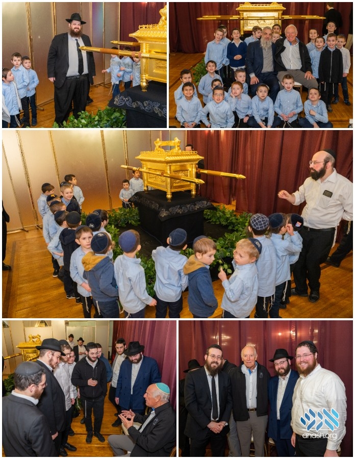 Talmidim Enthusiastically Examine Aron Kodesh Model - Anash.org